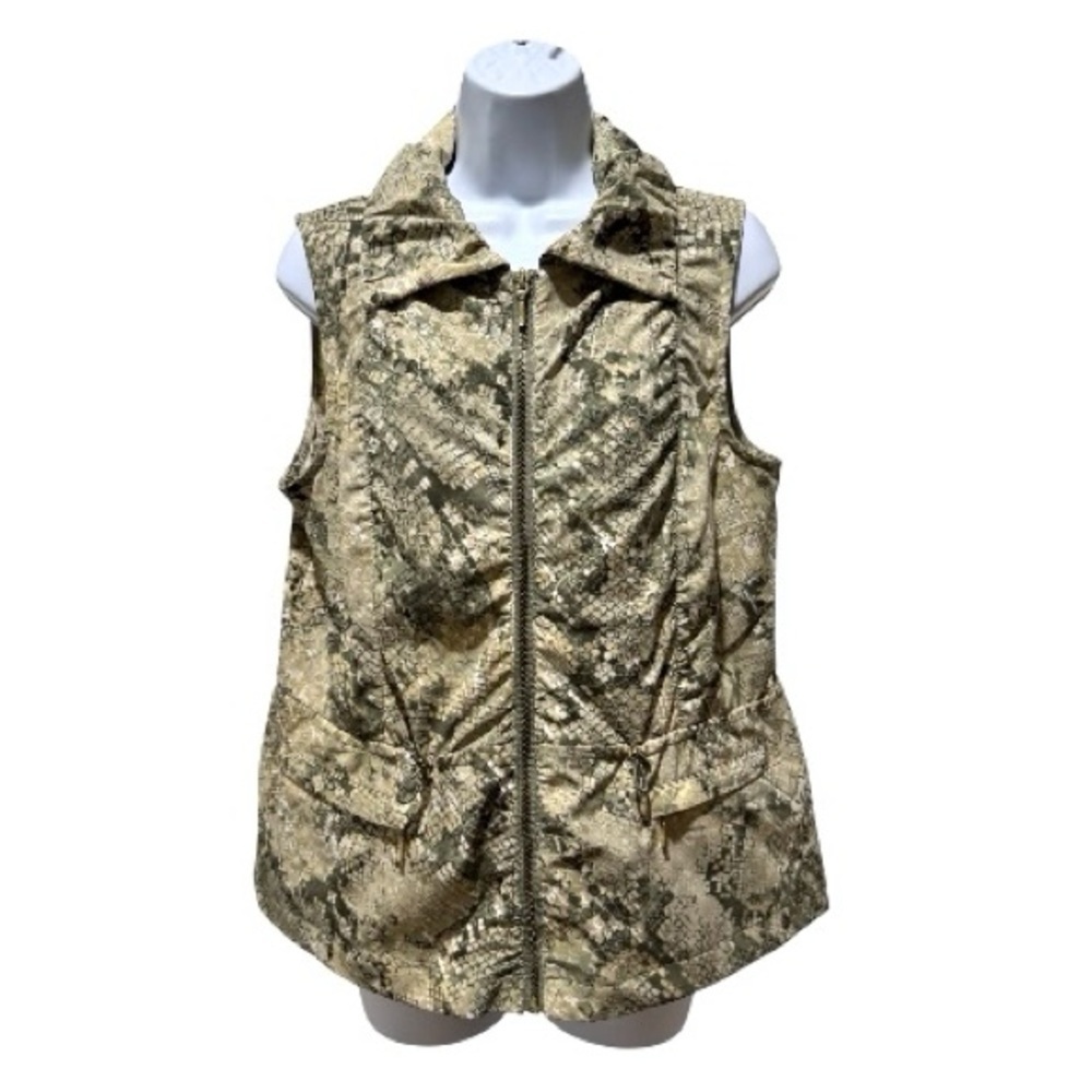 Zenergy by Chico’s Snakeskin Print Zip Vest Size 1 (M)
